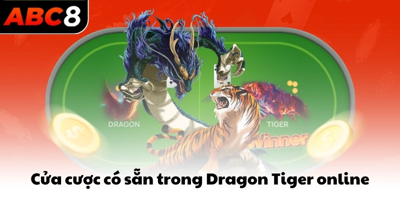 Cửa cược có sẵn trong Dragon Tiger online